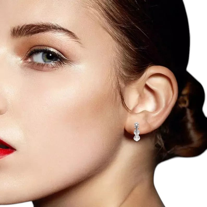 925 Silver Violin Stud Earrings Music Inspired Jewelry for Women & Girls