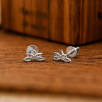 AMONROO® 925 Silver Jewellery for Women - 925 Sterling Silver Lotus Flower Stud Earrings, Minimalist Floral Earrings, Daily Wear Jewellery | 925 Stamp, Warranty & Authenticity Certificate