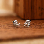AMONROO® 925 Silver Jewellery for Women - 925 Sterling Silver Deer Fawn Stud Earrings, Woodland Animal Jewellery, Gift for Women | 925 Stamp, Warranty & Authenticity Certificate