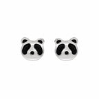 AMONROO® 925 Silver Jewellery for Women - 925 Sterling Silver Panda Face Enamel Stud Earrings, Animal Jewellery, Gift for Girls | 925 Stamp, Warranty & Authenticity Certificate