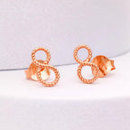 Handmade Sterling Silver Twisted Infinity Stud Earrings - Yellow Gold