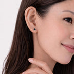 AMONROO® 925 Silver Jewellery for Women - 925 Sterling Silver Black Triangle Enamel Stud Earrings, Geometric Minimalist Jewellery | 925 Stamp, Warranty & Authenticity Certificate