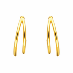 925 Sterling Silver Half Hoop Stud Earrings Gold Minimal Everyday