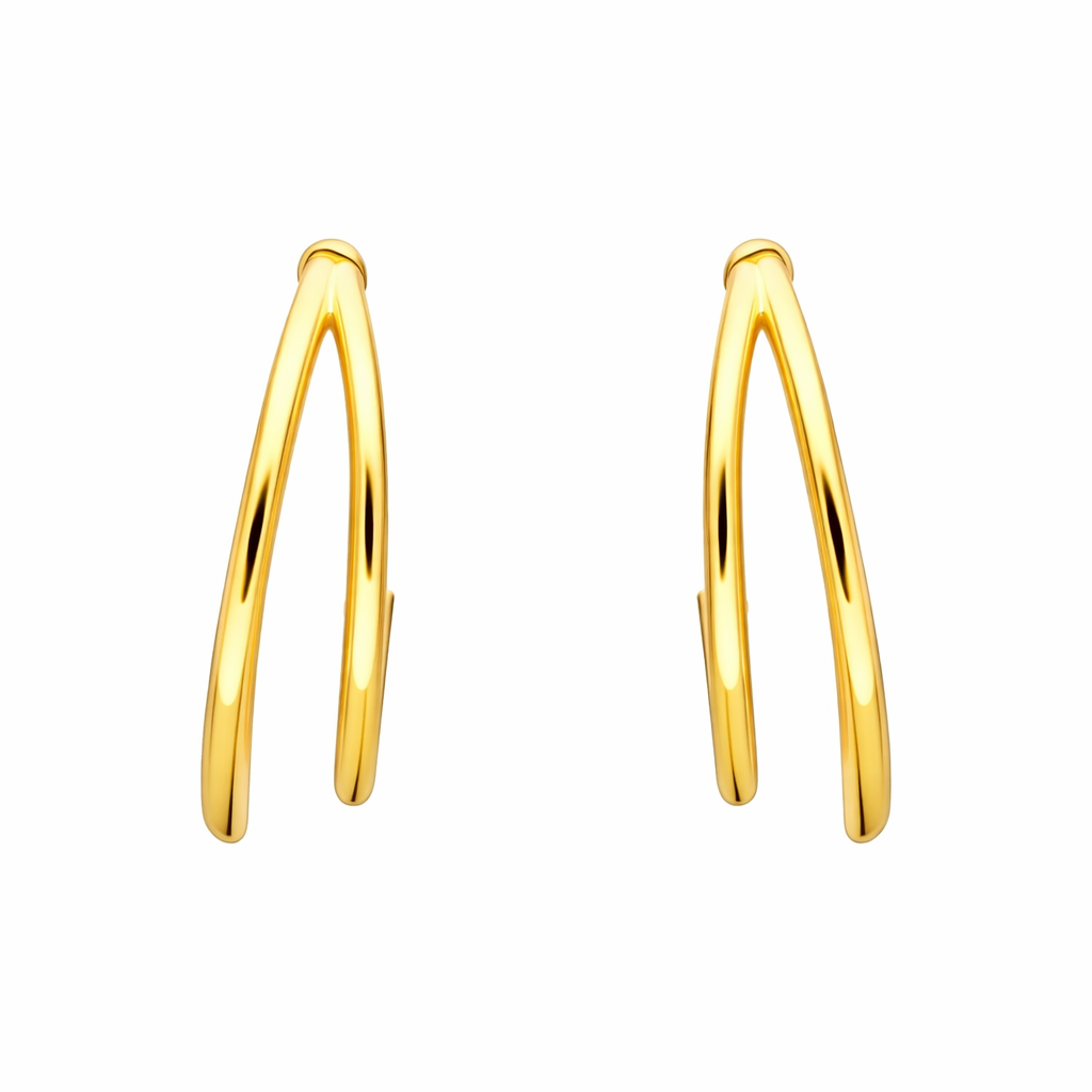 925 Sterling Silver Half Hoop Stud Earrings Gold Minimal Everyday