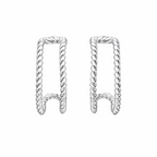 925 Sterling Silver Twisted Rope Hoop Earrings Minimalist Dainty