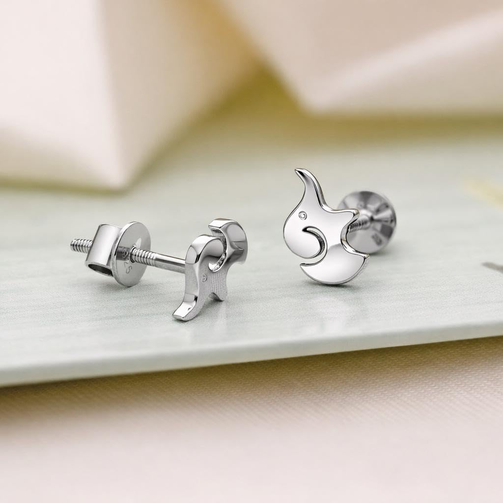 AMONROO® 925 Silver Jewellery for Women - 925 Sterling Silver Elephant Stud Earrings, Animal Earrings, Small Daily Wear Jewellery | 925 Stamp, Warranty & Authenticity Certificate