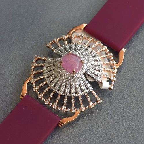 Unique Umbrella Design In 925 Sterling Silver Bracelet, Pink Cabochon Jade And White Moissanites Watch Bracelet, Unique Woman Bracelet