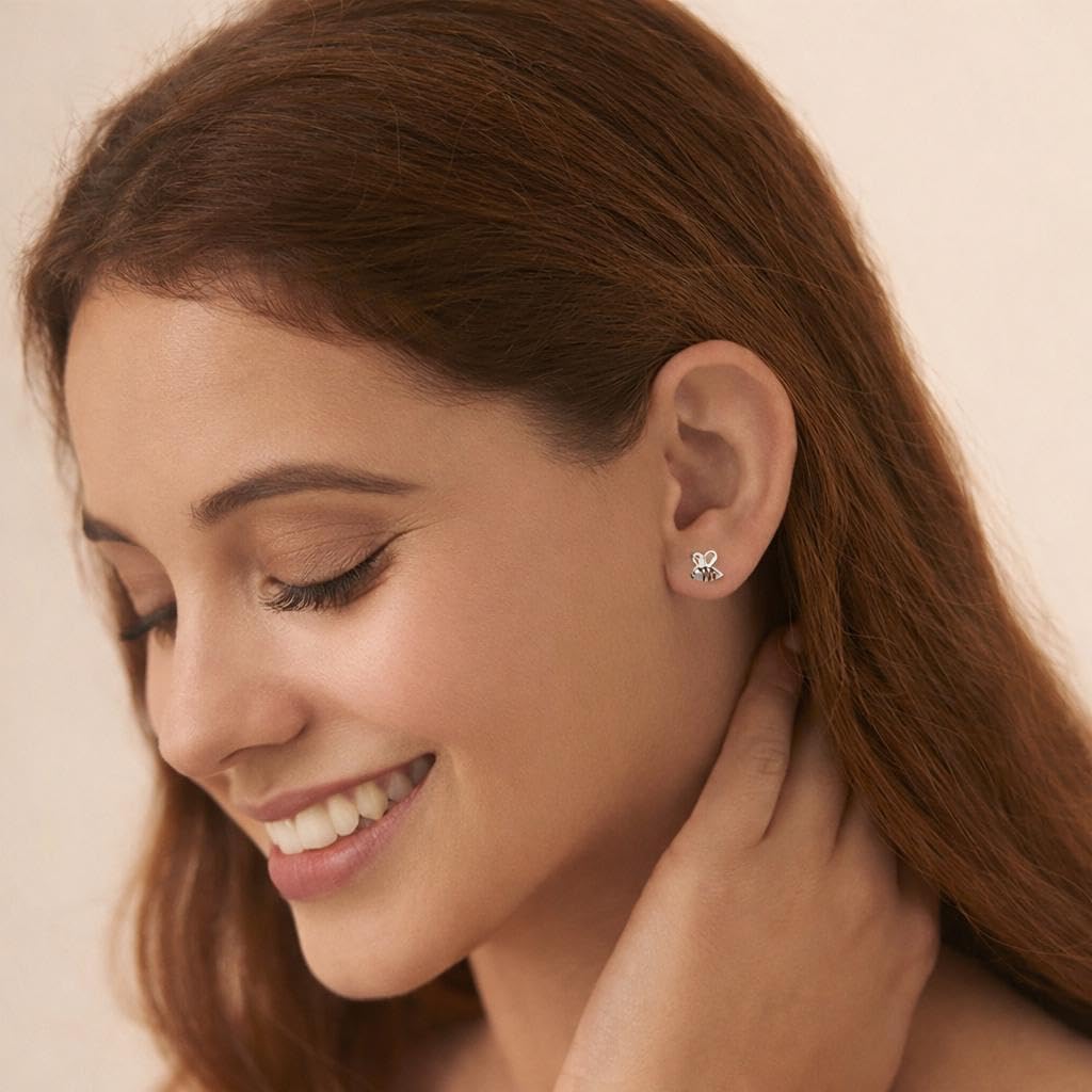 AMONROO® 925 Silver Jewellery for Women - 925 Sterling Silver Fish Stud Earrings, Animal Earrings, Ocean Design Daily Wear Jewellery | 925 Stamp, Warranty & Authenticity Certificate
