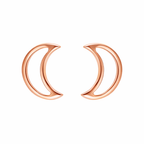 925 Sterling Silver Crescent Moon Stud Earrings Rose Gold Jewelry