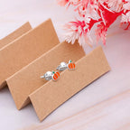 AMONROO® 925 Silver Jewellery for Women - 925 Sterling Silver Orange Pumpkin Enamel Stud Earrings, Earrings, Festive Jewellery | 925 Stamp, Warranty & Authenticity Certificate