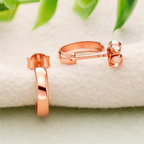 925 Sterling Silver Huggie Hoop Earrings Rose Gold Minimal