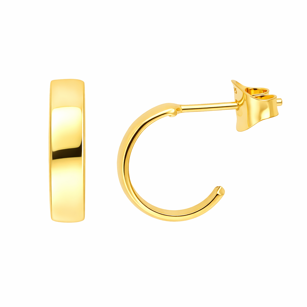 925 Sterling Silver Huggie Hoop Earrings Gold Minimal Jewelry