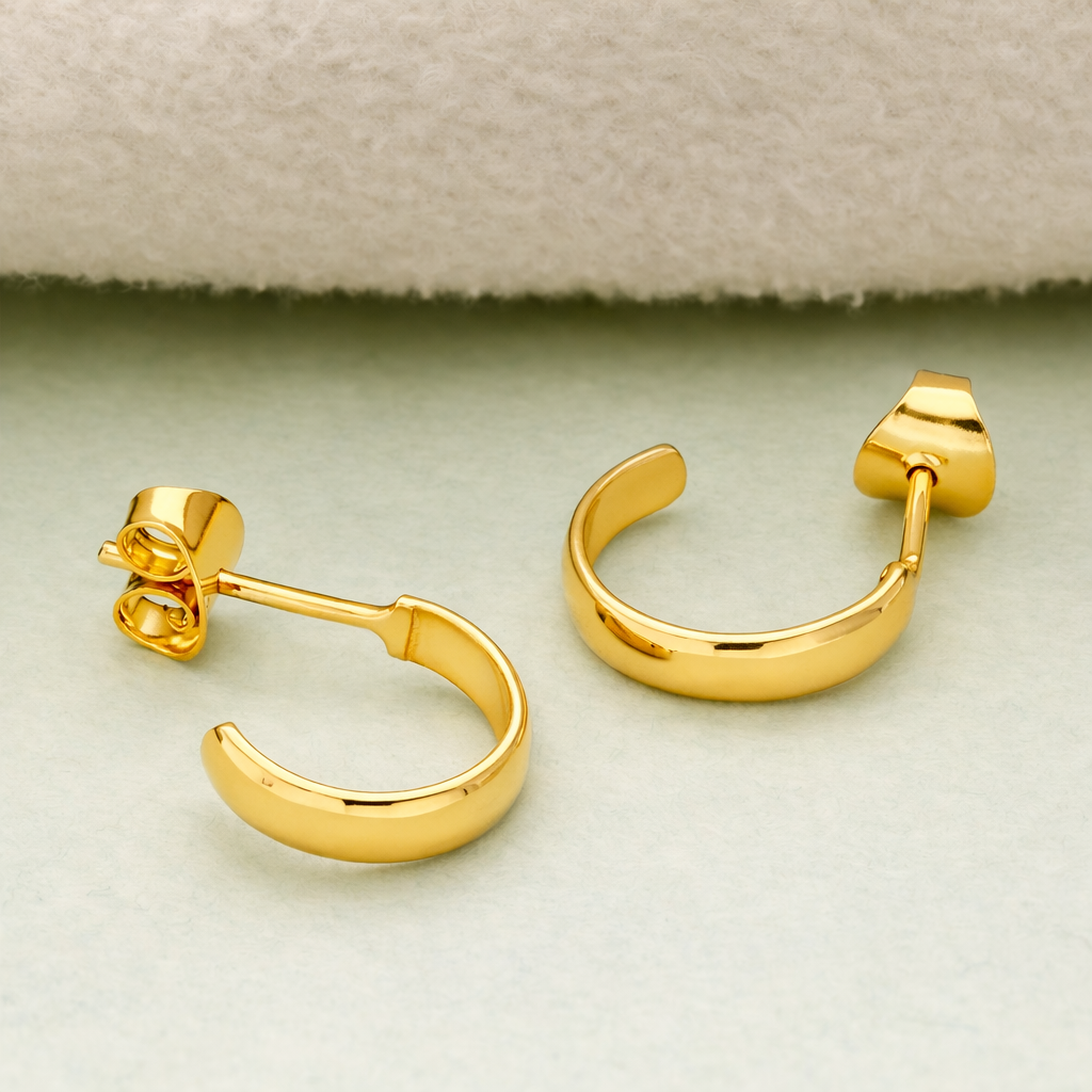 925 Sterling Silver Huggie Hoop Earrings Gold Minimal Jewelry