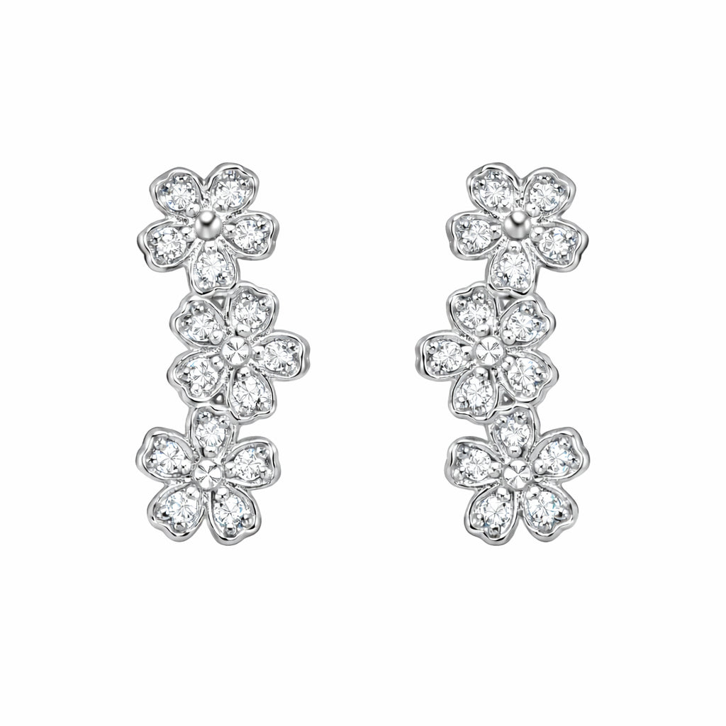 925 Sterling Silver Daisy Flower Stud Earrings Minimal Jewelry