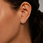 AMONROO® 925 Silver Jewellery for Women - 925 Sterling Silver Cat Face CZ Stud Earrings, Cat Outline Earrings, Kitty Jewellery | 925 Stamp, Warranty & Authenticity Certificate