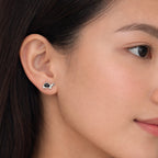 925 Sterling Silver Turtle Stud Earrings Black Enamel Animal