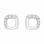 925 Sterling Silver Square CZ Stud Earrings Minimalist Dainty Style