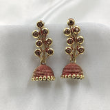 Genuine Vivid Stones Floral Design & Jhumka Earrings