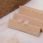 AMONROO® 925 Silver Jewellery for Women - 925 Sterling Silver Pink Daisy Enamel Stud Earrings, Floral Earrings, Daily Wear Jewellery | 925 Stamp, Warranty & Authenticity Certificate