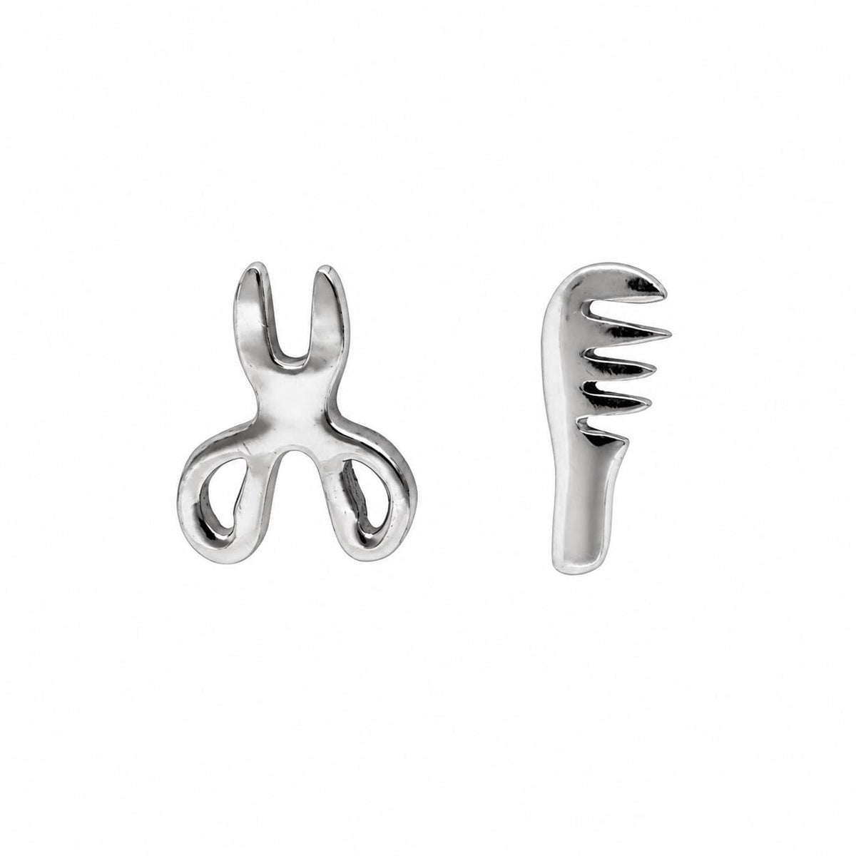 AMONROO® 925 Silver Jewellery for Women - 925 Sterling Silver Scissors Comb Stud Earrings, Hairdresser Earrings, Salon Jewellery Gift | 925 Stamp, Warranty & Authenticity Certificate