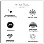Sterling Silver 925 Cute Infinity in Round Design Stud Earrings Every Day Wear CZ Diamonds Minimalist Handmade Gift Studs with Push back