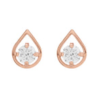 925 Sterling Silver Rose Gold Plated Teardrop Stud Earrings