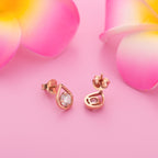 925 Sterling Silver Rose Gold Plated Teardrop Stud Earrings