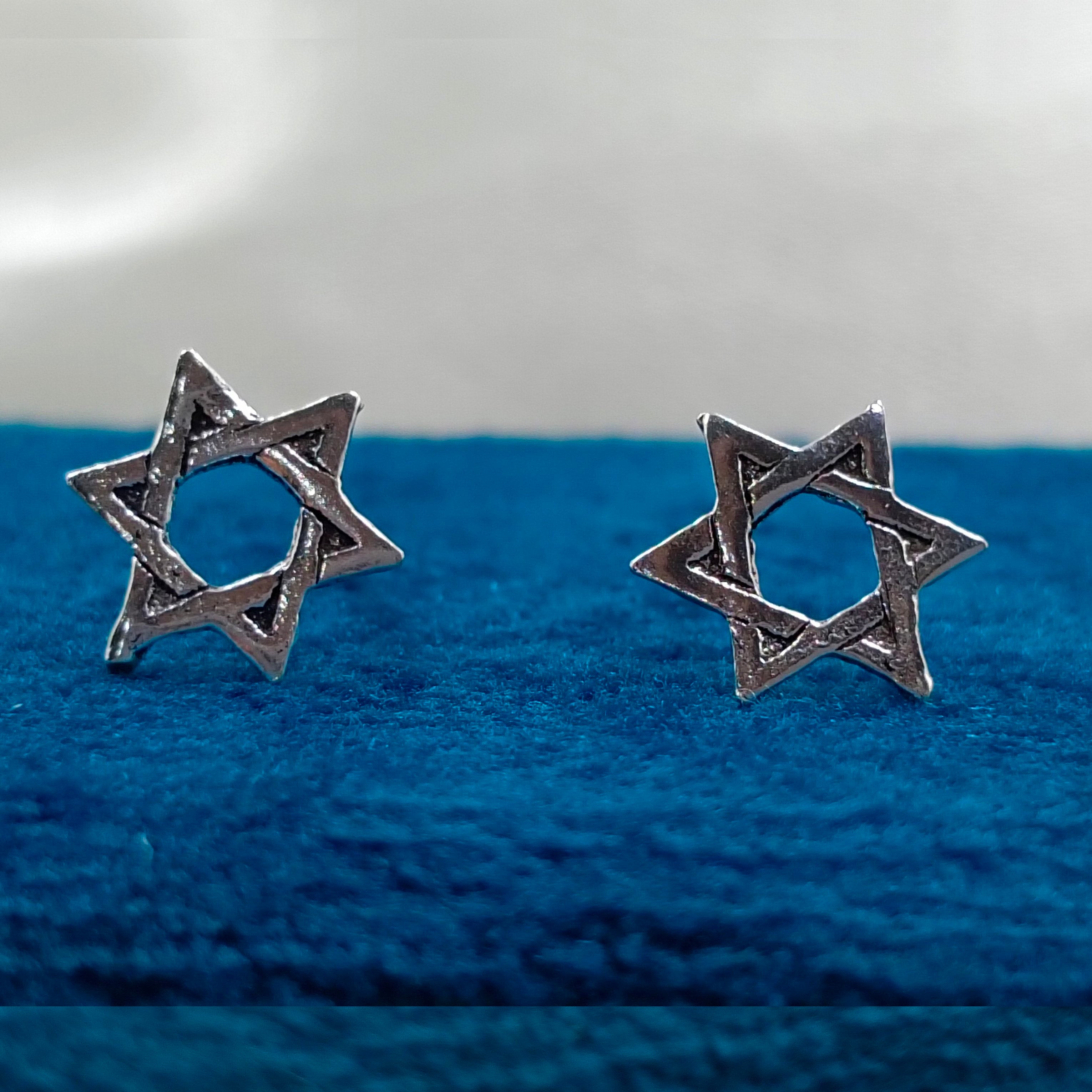 925 Sterling silver Star Of David Stud Earring Geometric Star Symbol Unisex Post Stud Earring Minimalist Handmade Gift Studs with Pushback