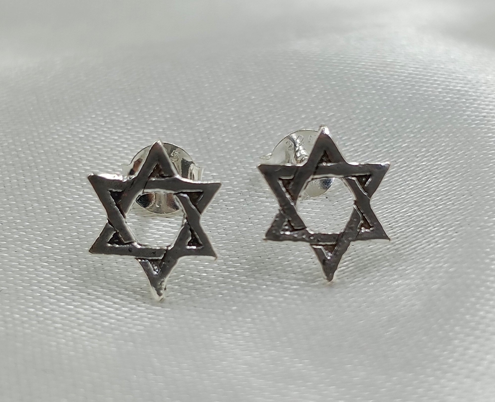 925 Sterling silver Star Of David Stud Earring Geometric Star Symbol Unisex Post Stud Earring Minimalist Handmade Gift Studs with Pushback