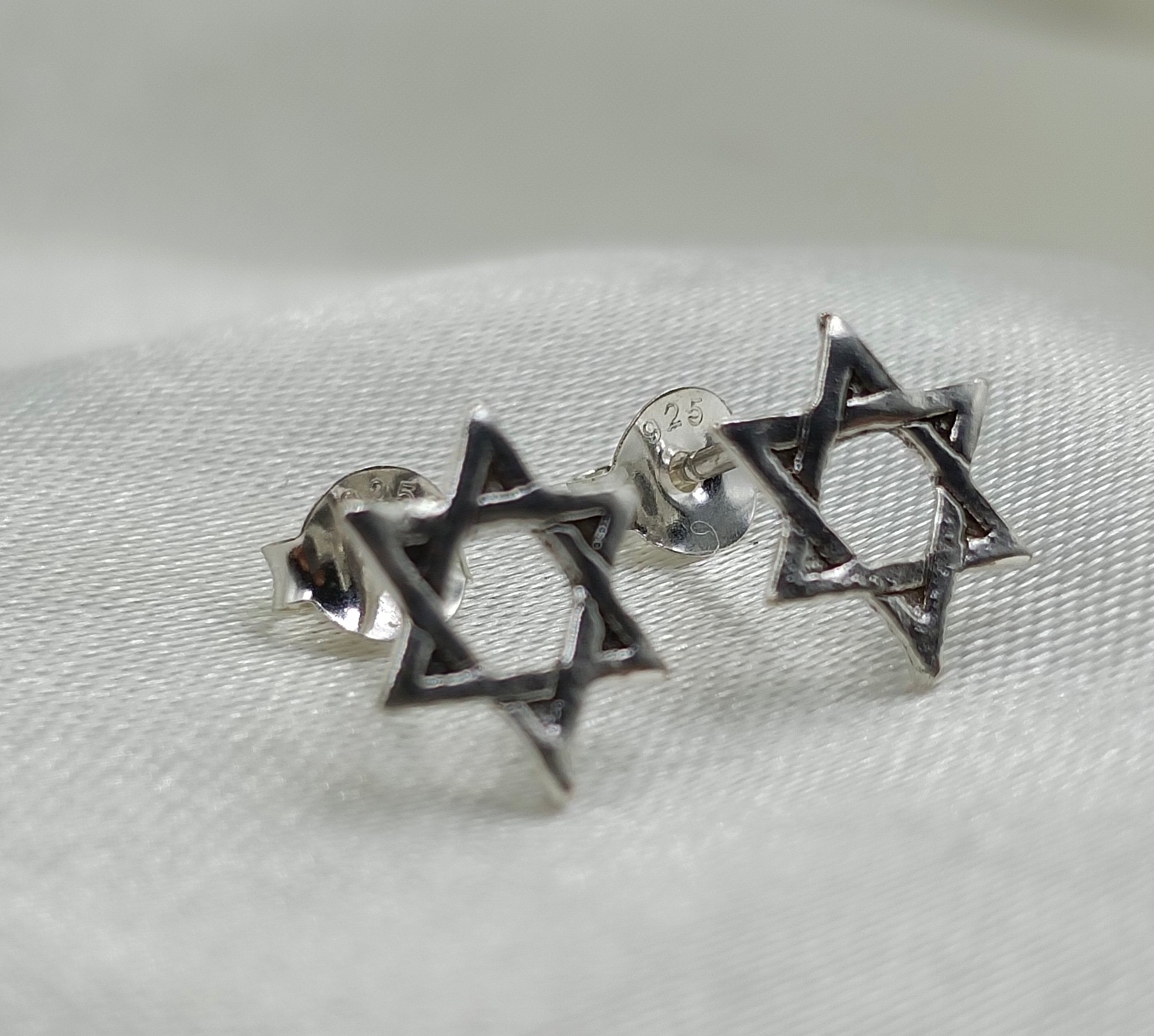 925 Sterling silver Star Of David Stud Earring Geometric  Earring