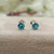 925 Sterling Silver March Birthstone Blue Amethyst Cubic Zirconia Stud Earrings Minimalist Handmade Birthday Gift Studs with Pushback