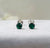 925 Sterling Silver May Birthstone Elegant Emerald Green Cubic Zirconia Stud Earrings Minimalist Handmade Birthday Gift Studs with Pushback