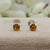 925 Sterling Silver November Birthstone Cubic Zirconia Yellow Citrine Studs Earrings Minimalist Handmade Birthday Gift Studs with Pushback
