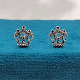 Queen Stud Princess Crown stud earring Queen jewellery Crown Jewelry Minimalist Handmade Gift Studs with Pushback 925 Sterling Silver