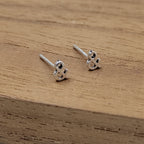 Little & And Symbol Stud Earring Sign Earring Stud Minimalist Handmade Gift Studs with Pushback 925 Sterling Silver Cute Gift