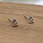 Little & And Symbol Stud Earring Sign Earring Stud Minimalist Handmade Gift Studs with Pushback 925 Sterling Silver Cute Gift