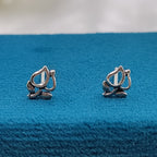 Rose Stud Earrings Flower Earring Floral Jewelry Minimalist Handmade Gift Studs with Pushback 925 Sterling Silver Gift for lover him her