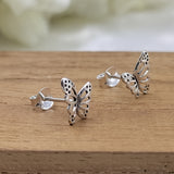 Tiny Little Butterfly Beautifull Insect Stud earrings Tiny Cute Dainty Stud Minimalist Handmade Gift Stud with Pushback Sterling Silver 925
