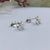 Silver Lucky Charm Studs 3 Leaf Clover Studs Clover Stud Clover Earring Flower Floral Cute Handmade Gift Stud with Pushback 925 Sterling