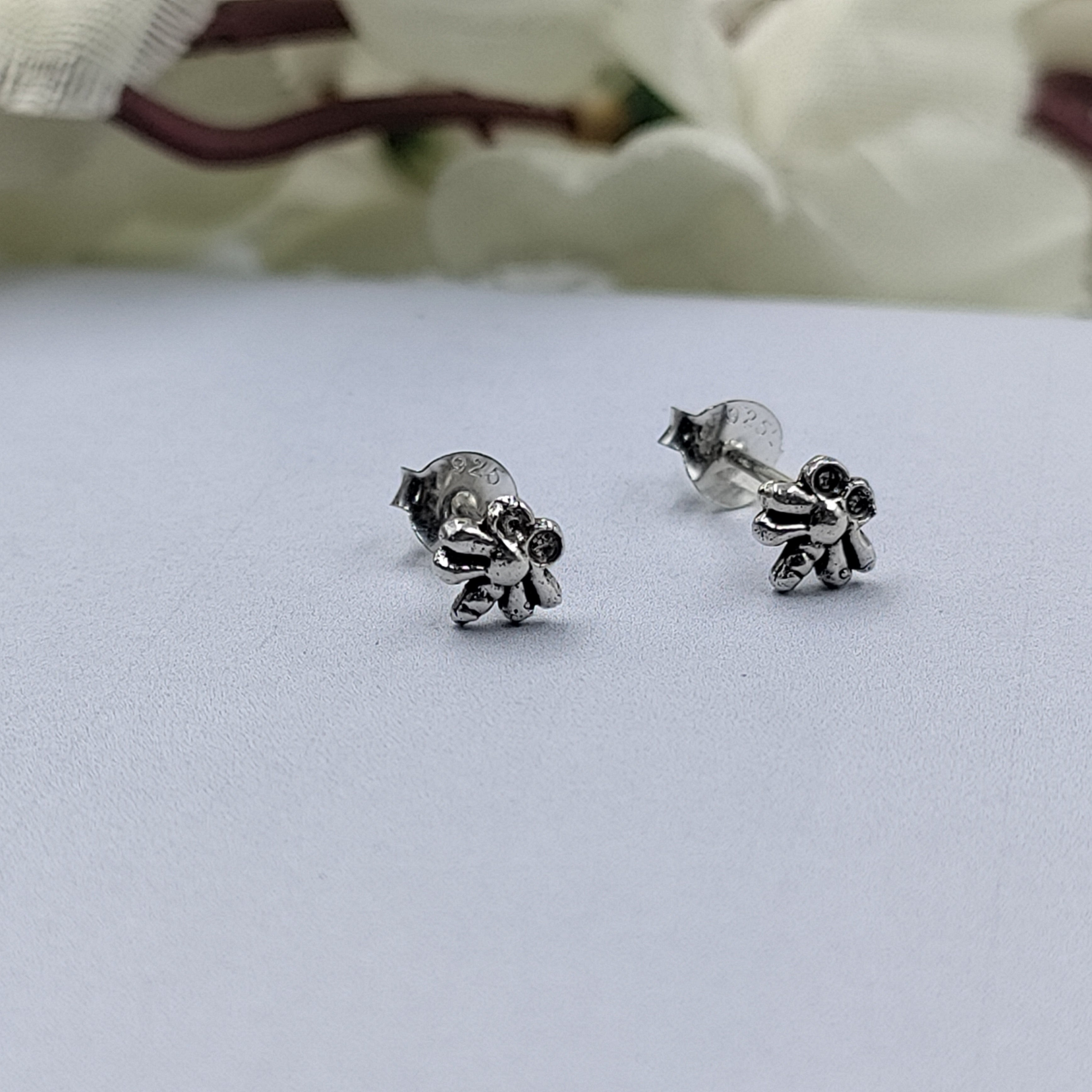 925 Silver Tiny Little Bee Stud Earrings