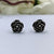 Silver Oxidised Rose Stud Earrings Black Flower Earrings Floral Jewelry Minimalist Handmade Pushback Stud 925 Sterling Cute Gift for lover