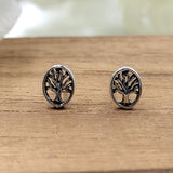 Lucky Charm Stud Good Luck Earrings Tree of Life Studs Earrings Dainty Minimalist Handmade Gift Studs with Pushback 925 Sterling Silver