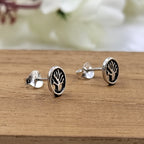 Lucky Charm Stud Good Luck Earrings Tree of Life Studs Earrings Dainty Minimalist Handmade Gift Studs with Pushback 925 Sterling Silver