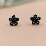 925 Sterling Silver Oxidised Jasmin Flower Stud Earring Flower Earrings Flower Gift Jewelry Floral Cute Handmade Gift Stud Pushback