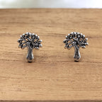 925 Silver Tree of Life Earrings Family Tree Jewelry Boho Stud Earring Nature Dainty Good Luck Earrings Handmade Minimal Studs Pushback