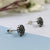 Silver Oxidised Vintage Antique Black Polished Silver Flower Stud Earring Floral Jewelry Handmade Pushback Stud 925 Sterling Gift For Mother
