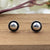 Silver Oxidised Simple Classic Silver Stud Earrings Button Style Round Earring Jewelry Handmade Pushback Stud 925 Sterling Gift for Mom