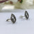 Silver Oxidised Classic Indian Traditional Antique Pear Shape Silver Earring Minimalist Handmade Pushback Stud 925 Sterling Gift for her