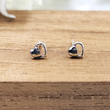 Tiny Heart Outline Stud Twin Heart Unisex Heart Shape Earring Studs Little Ear Stud Minimalist Handmade Stud Pushback Sterling Silver 925