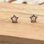 Pretty Star Of David Stud Earring Geometric Star Birthday Gift Lovely 925 Sterling Silver
